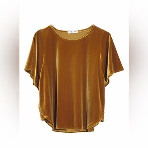 Madewell Flutter Sleeve Velvet Top